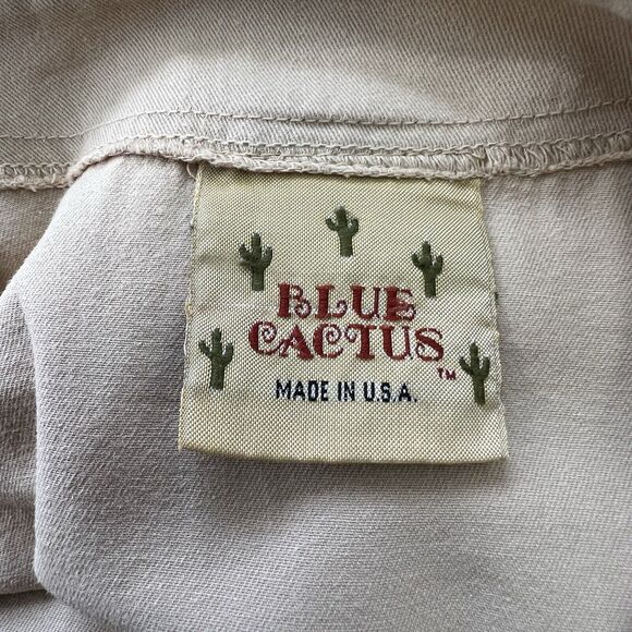 Blue‎ Cactus Vintage Women’s Maxi Dress Large 100% Cotton Long Sleeve Tan - Picture 6 of 7